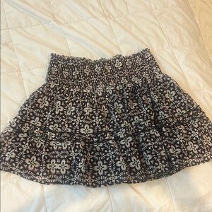 Floral Black and White girls Skirt-Zara